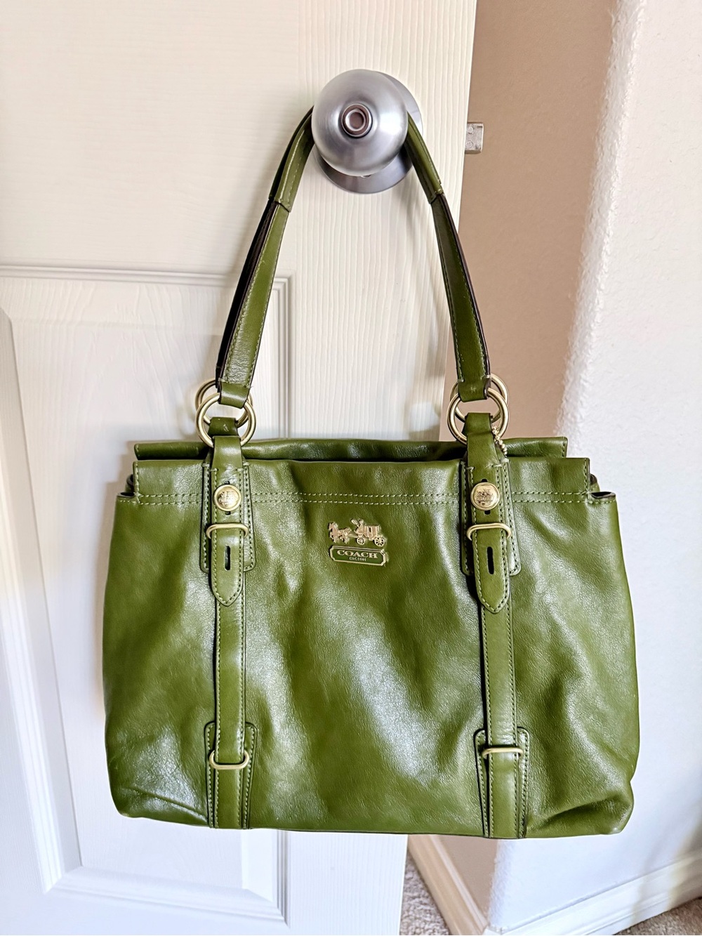 Vintage Green Coach satchel purse